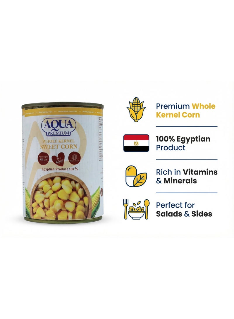 Aqua Premium Sweet Corn 400g – Canned Sweetcorn Kernels, 100% Natural, No Preservatives, Ready to Eat, Non-GMO, Vegan – Perfect for Salads, Soups, Pasta & Everyday Cooking - Image 2